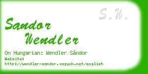 sandor wendler business card